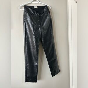 Wilfred Jet Black Vegan Leather Trousers